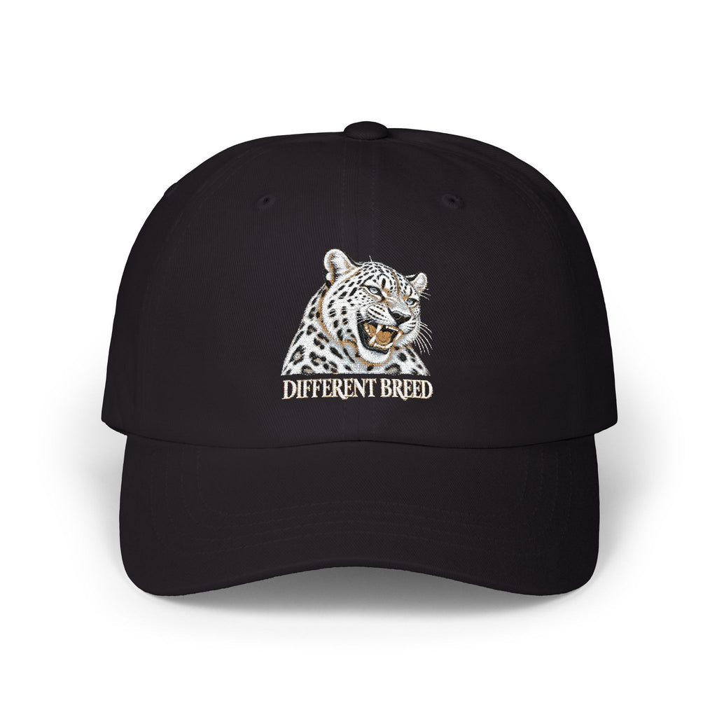 Snow Leopard Dad Cap — Embroidered Wildlife Baseball Hat
