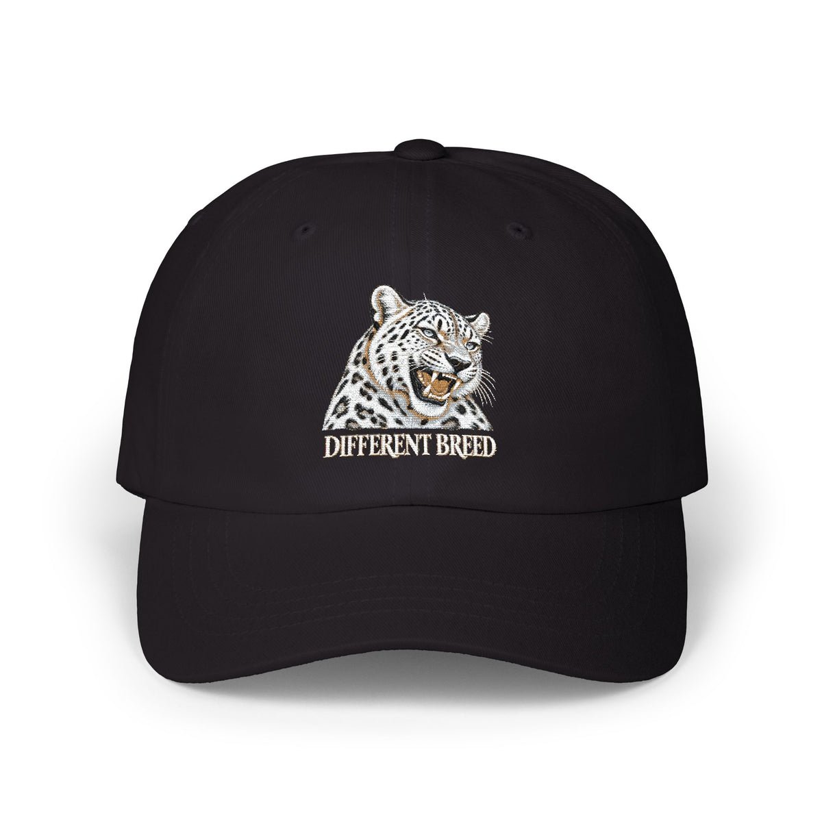 Snow Leopard Dad Cap — Embroidered Wildlife Baseball Hat