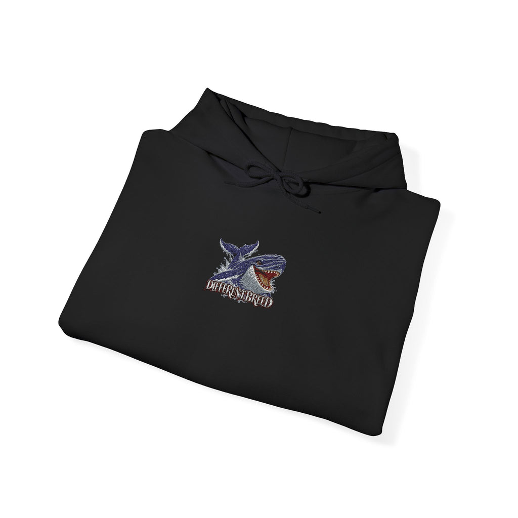 Dragon Crest Hoodie — Small Embroidered Fantasy Dragon Chest Design