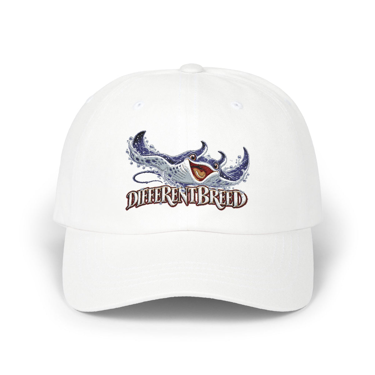 Different Breed Dad Cap - Vintage Shark Graphic Embroidered Baseball Hat