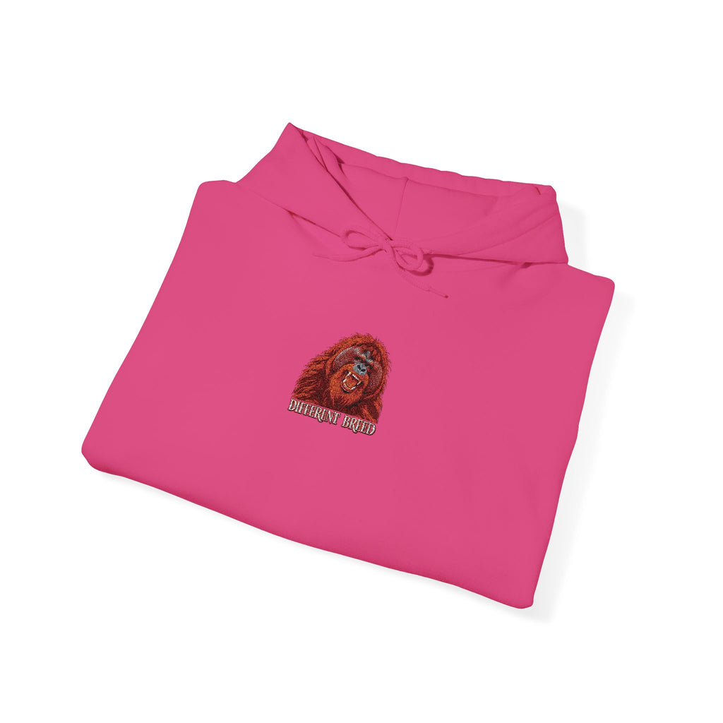 Hoodie — Red Floral Heart "Papa Bear" Small Chest Design