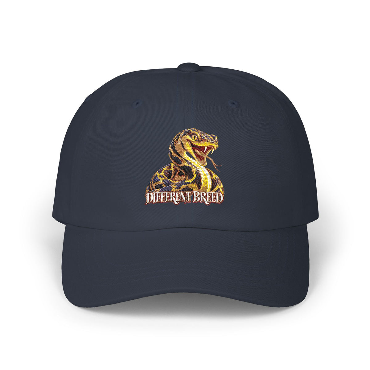 Snake Embroidered Dad Cap - 'Self-Liberated' Vintage-Inspired White Baseball Hat