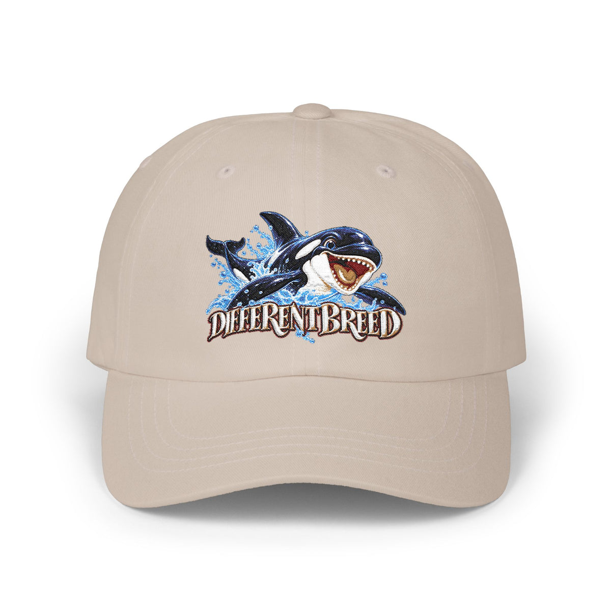 Shark 'Different Breed' Dad Cap — White Embroidered Baseball Hat