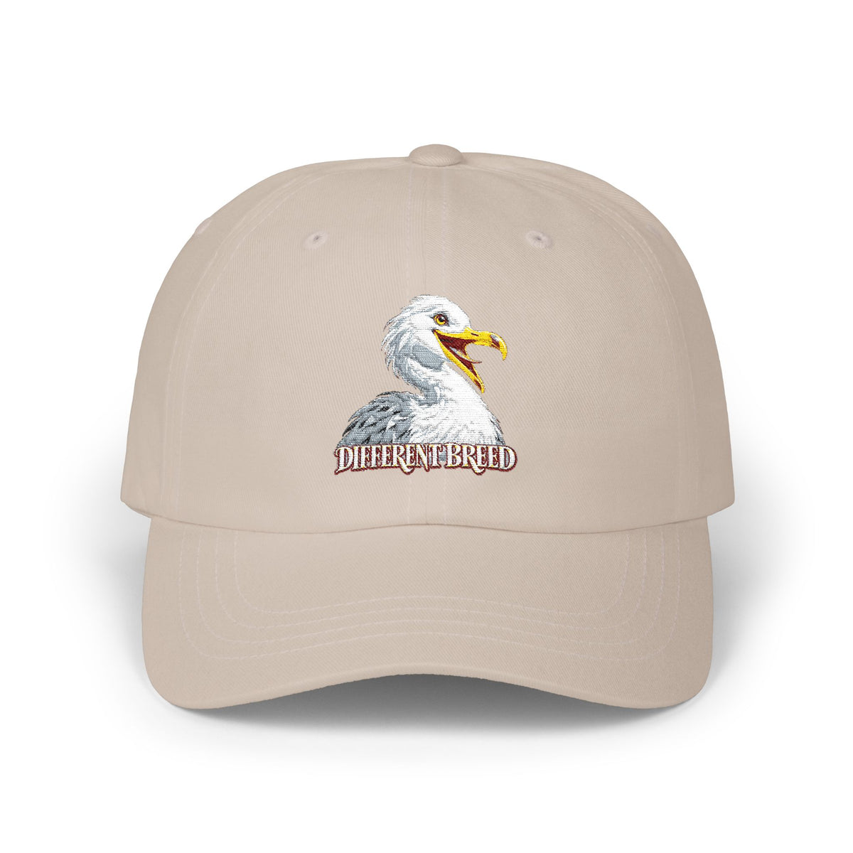 Dad Cap — Embroidered Seagull "Here For the Birds" Hat