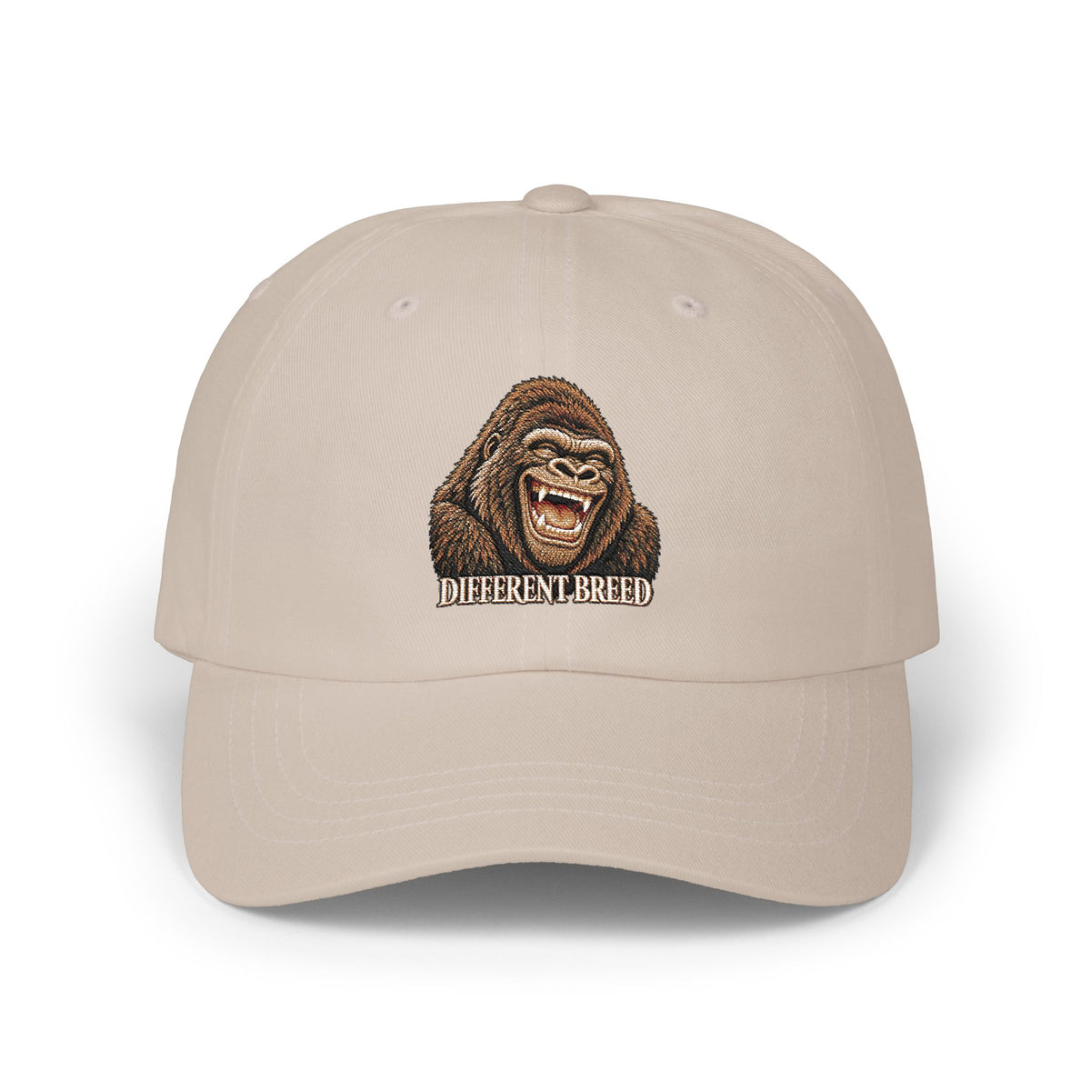 Classic Dad Cap — Embroidered Gorilla "Different Breed" Baseball Hat