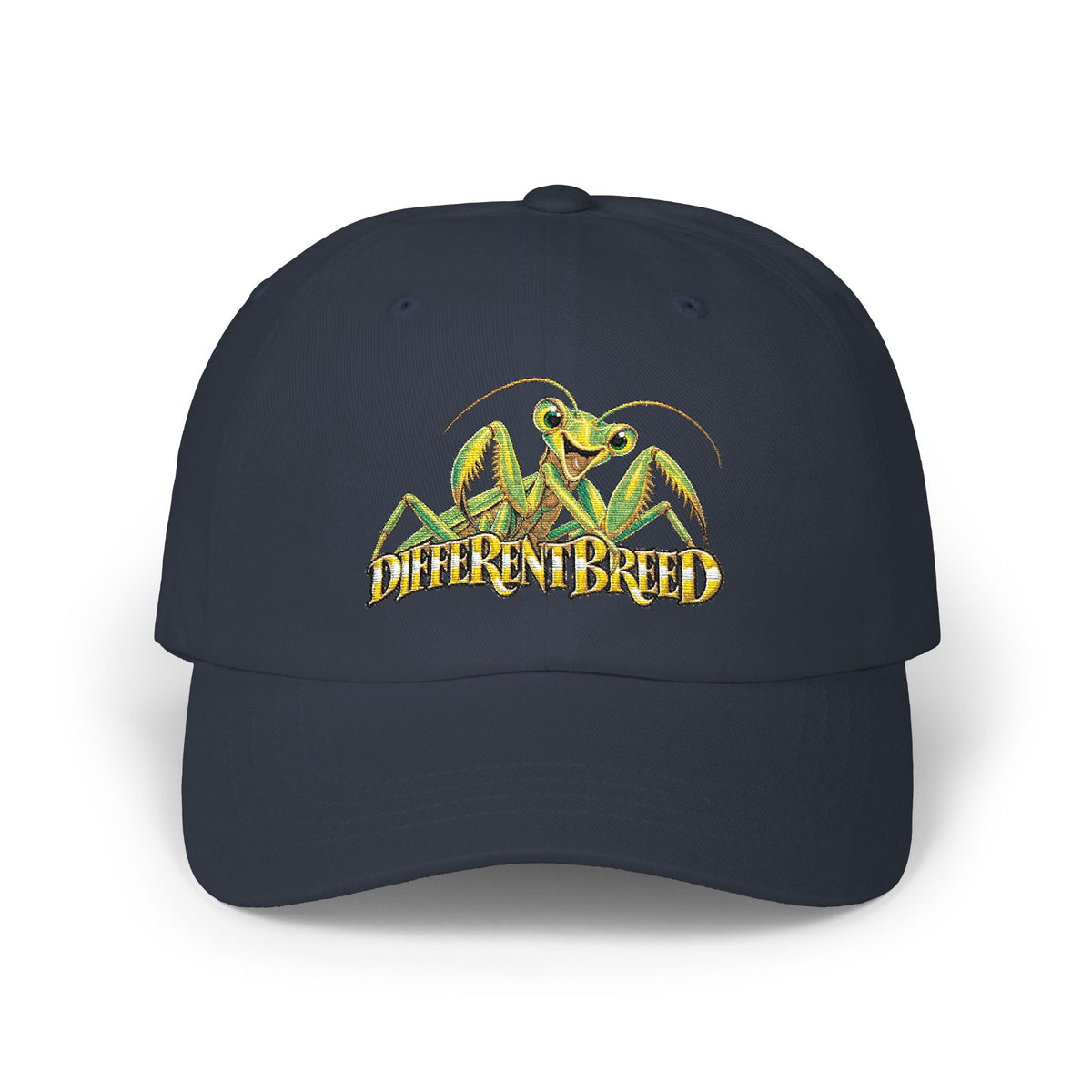 Dad Cap — Yellow Praying Mantis "Differentbreed" Embroidered Hat