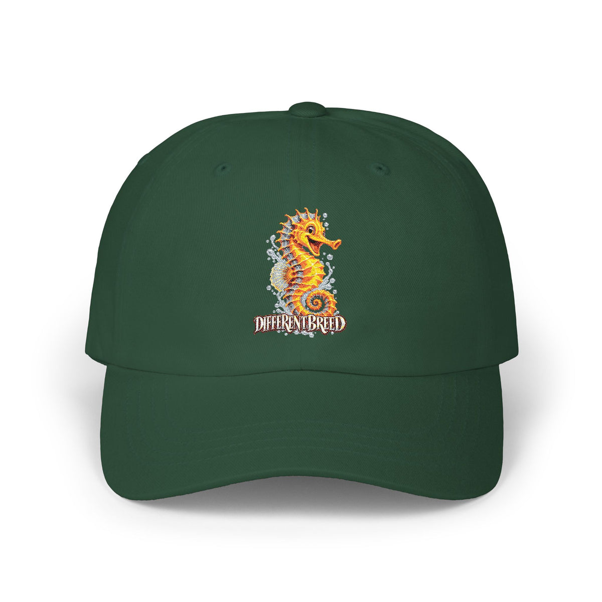 Seahorse Dad Cap — Nautical Embroidered Baseball Hat