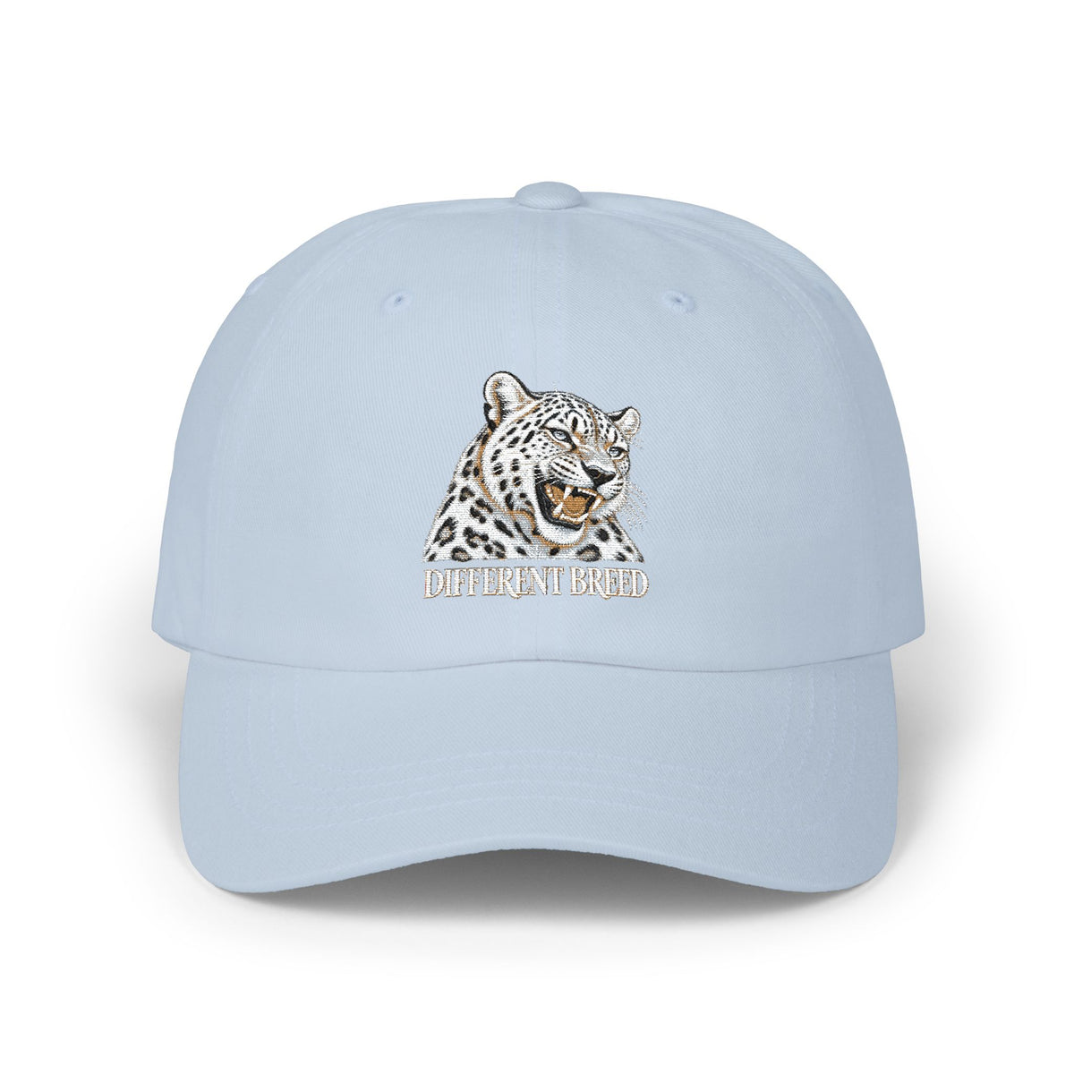 Snow Leopard Dad Cap — Embroidered Wildlife Baseball Hat