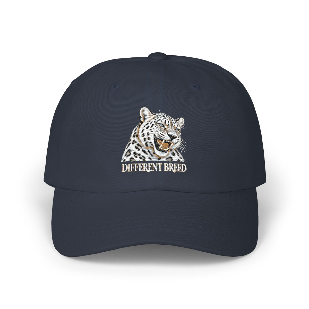 Snow Leopard Dad Cap — Embroidered Wildlife Baseball Hat