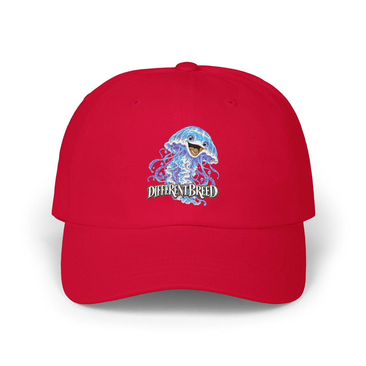 Dad Cap – Blue Wave Skull "Defiant Breed" Embroidered Baseball Hat