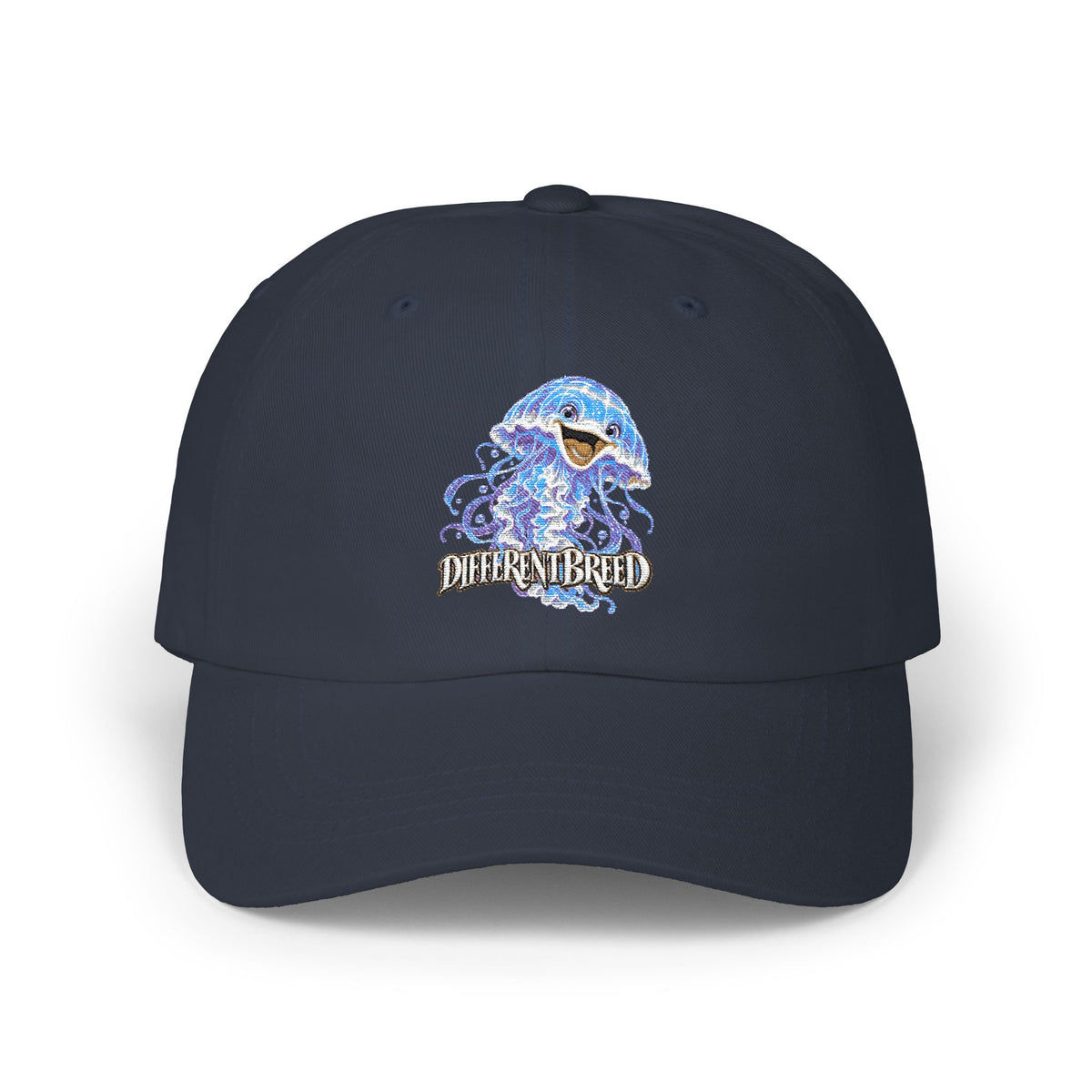 Dad Cap – Blue Wave Skull "Defiant Breed" Embroidered Baseball Hat