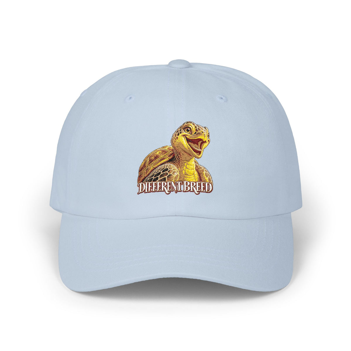 Dad Cap — Golden Laughing Tortoise "Different Breed" Embroidered Hat
