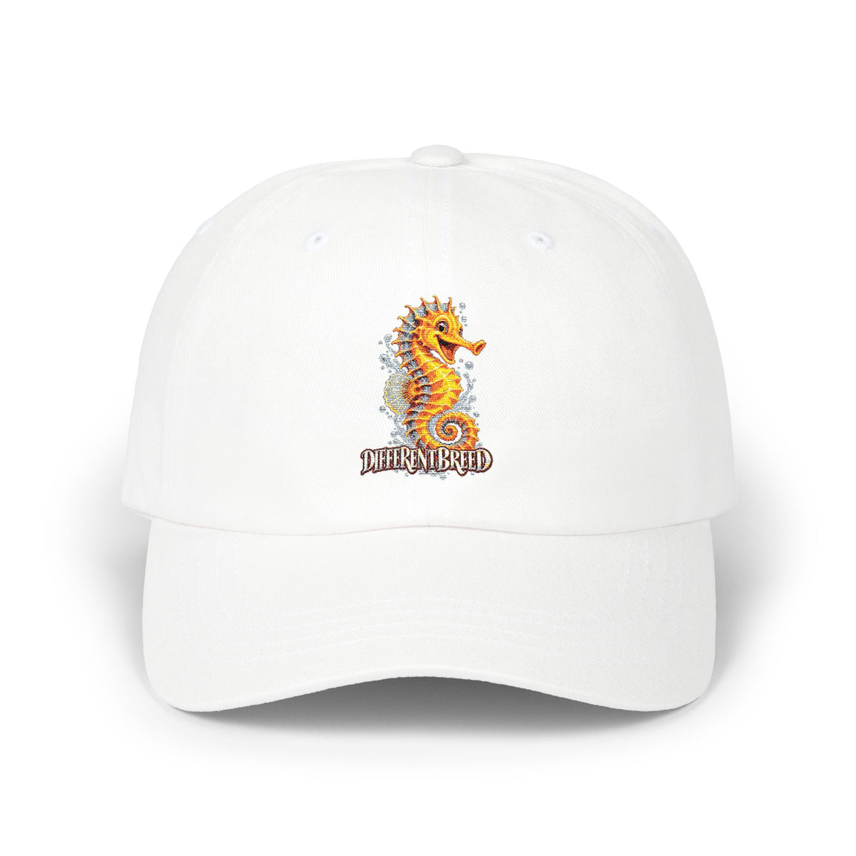 Seahorse Dad Cap — Nautical Embroidered Baseball Hat