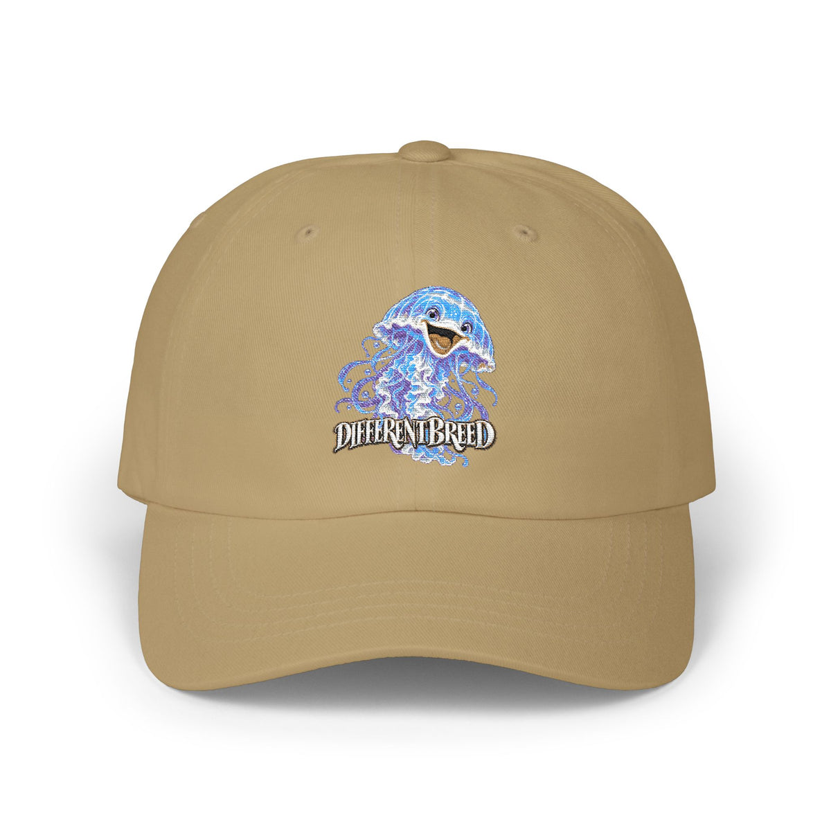 Dad Cap – Blue Wave Skull "Defiant Breed" Embroidered Baseball Hat
