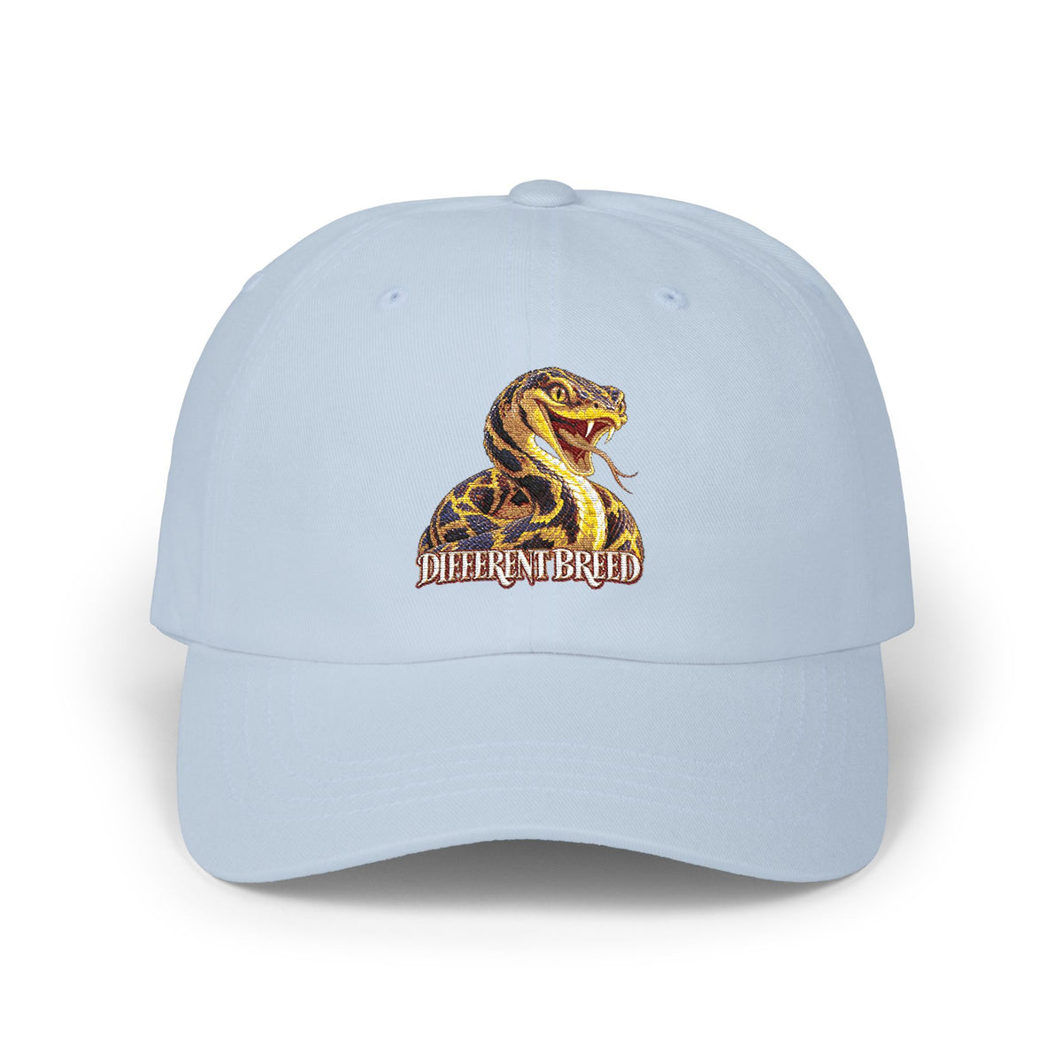 Snake Embroidered Dad Cap - 'Self-Liberated' Vintage-Inspired White Baseball Hat