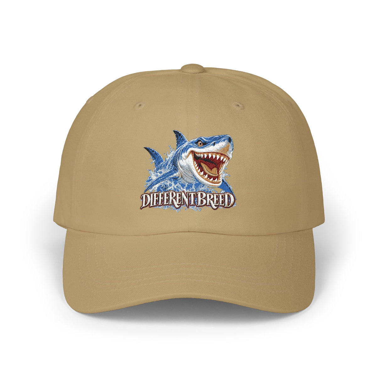 Shark Graphic Dad Cap — 'Different Breed' Embroidered Baseball Hat