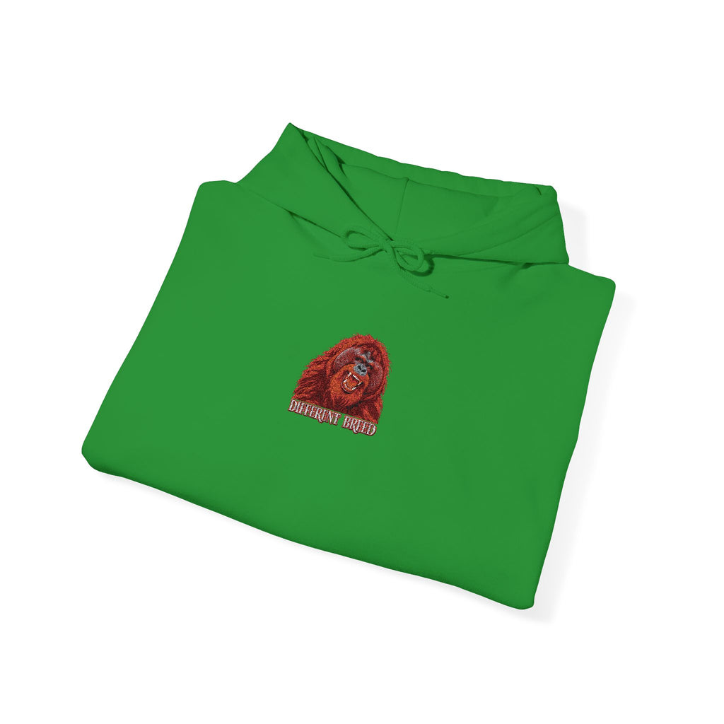 Hoodie — Red Floral Heart "Papa Bear" Small Chest Design