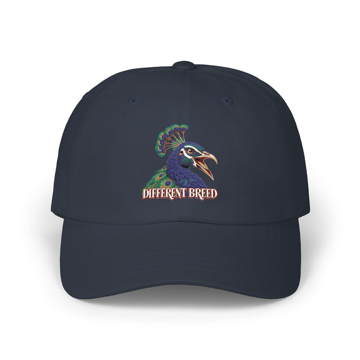Dad Cap — Vibrant Rooster Embroidered "Different Breed" Hat