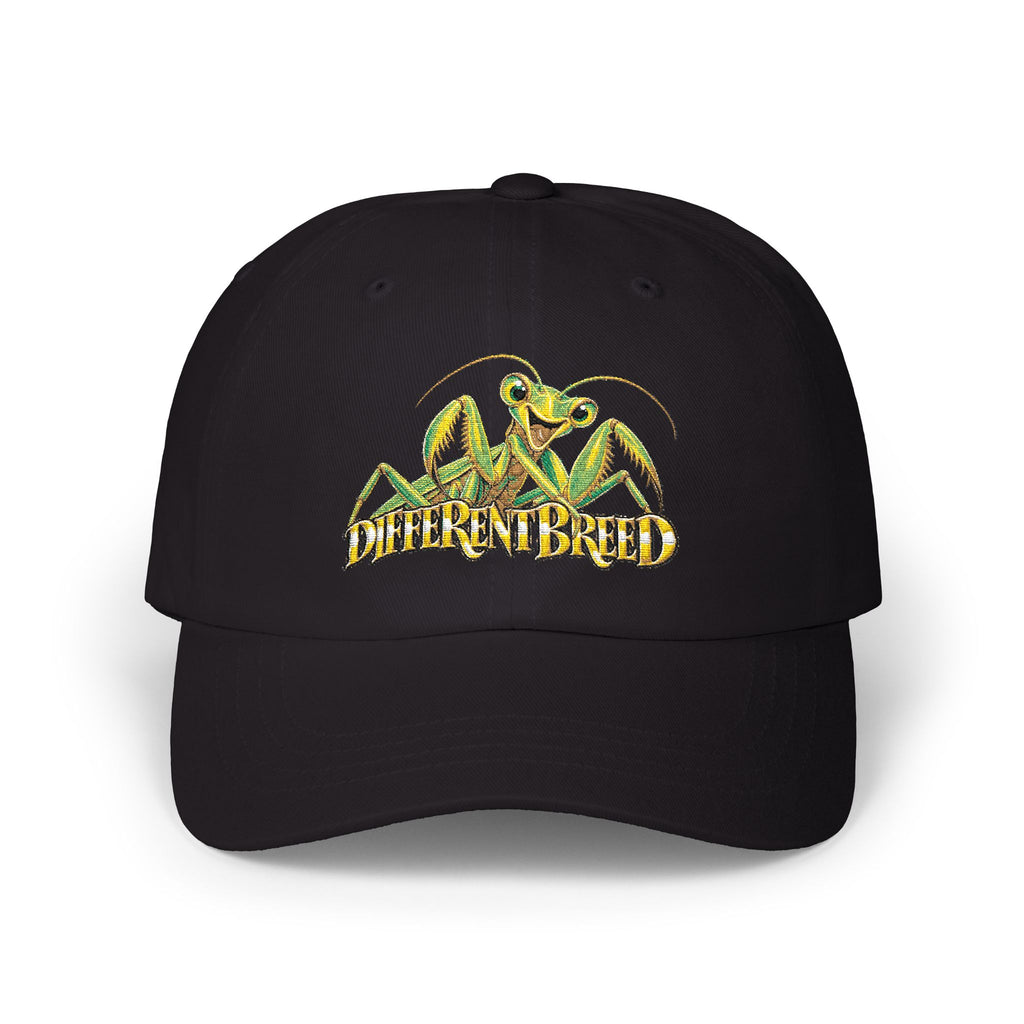 Dad Cap — Yellow Praying Mantis "Differentbreed" Embroidered Hat