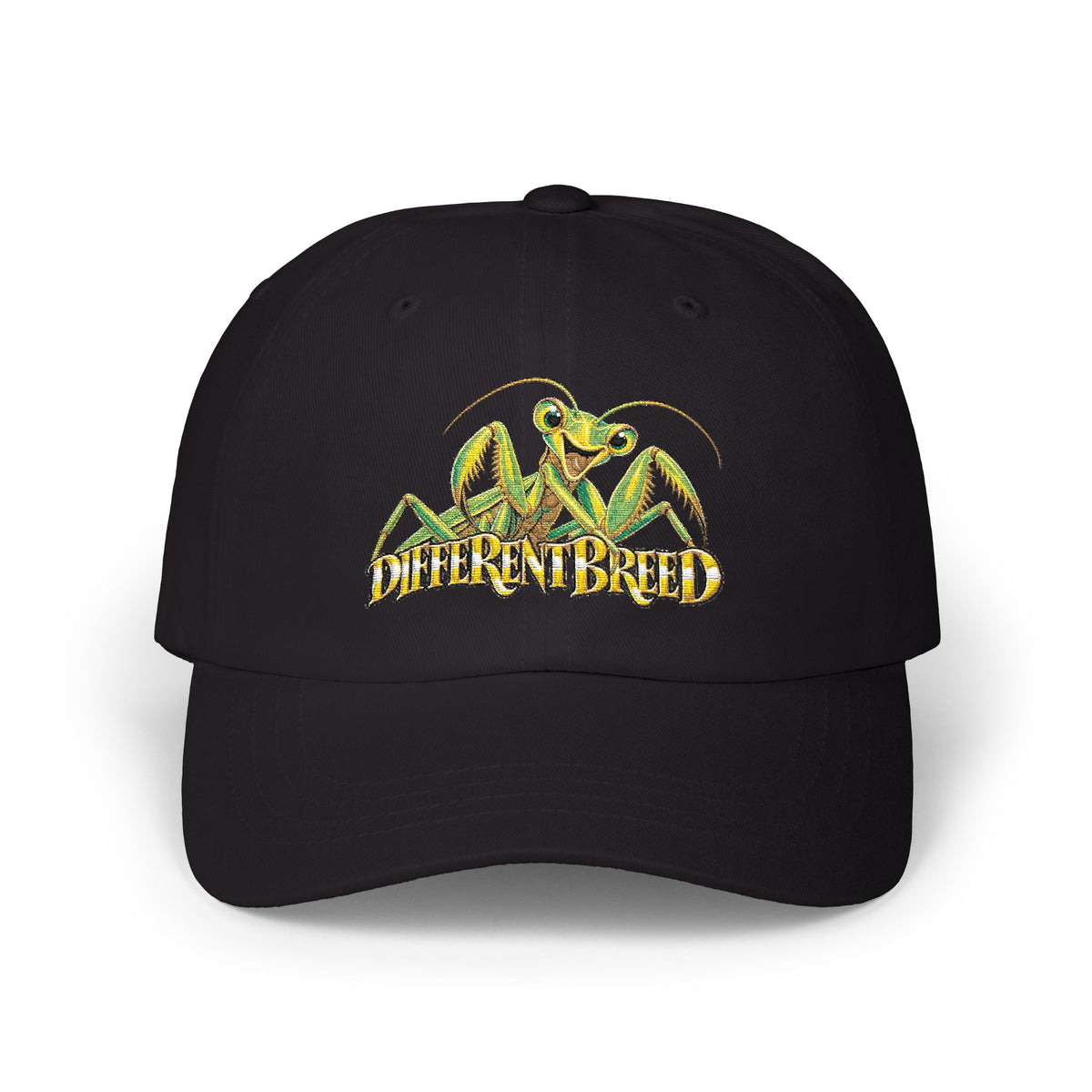 Dad Cap — Yellow Praying Mantis "Differentbreed" Embroidered Hat