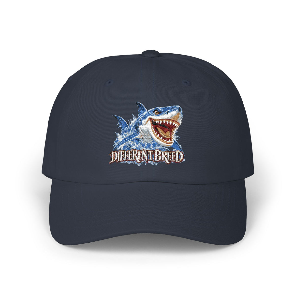 Shark Graphic Dad Cap — 'Different Breed' Embroidered Baseball Hat