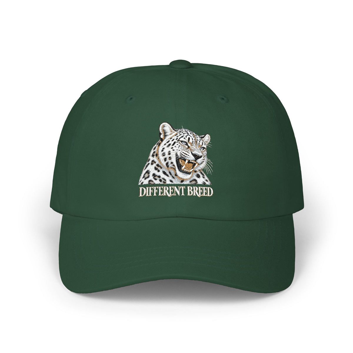 Snow Leopard Dad Cap — Embroidered Wildlife Baseball Hat