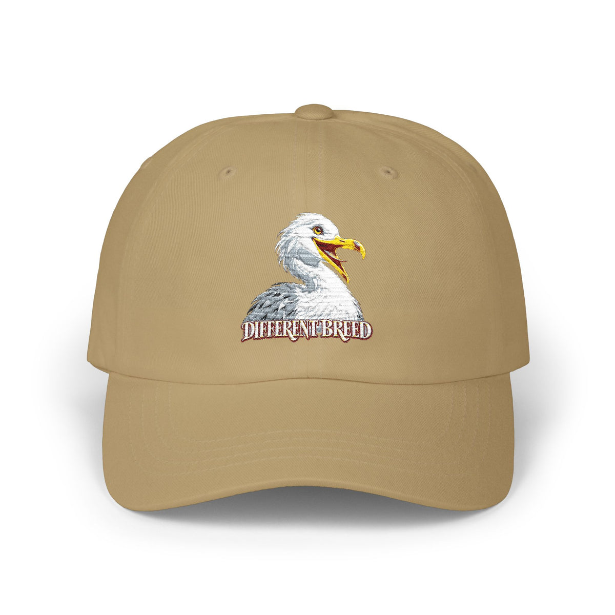 Dad Cap — Embroidered Seagull "Here For the Birds" Hat