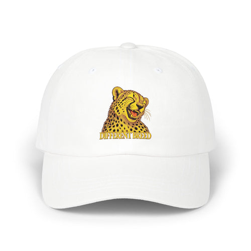 Cheerful Cheetah Dad Cap — Embroidered Smiling Leopard Baseball Hat