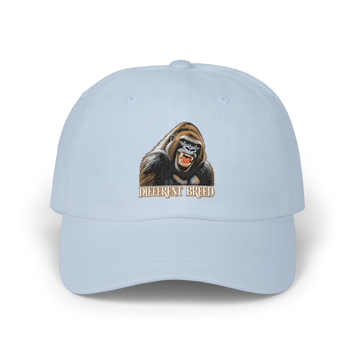 Gorilla Dad Cap — Embroidered 'Different Breed' Graphic Hat