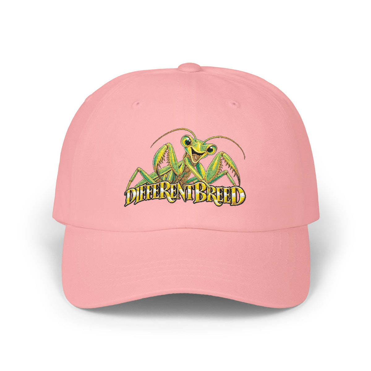 Dad Cap — Yellow Praying Mantis "Differentbreed" Embroidered Hat