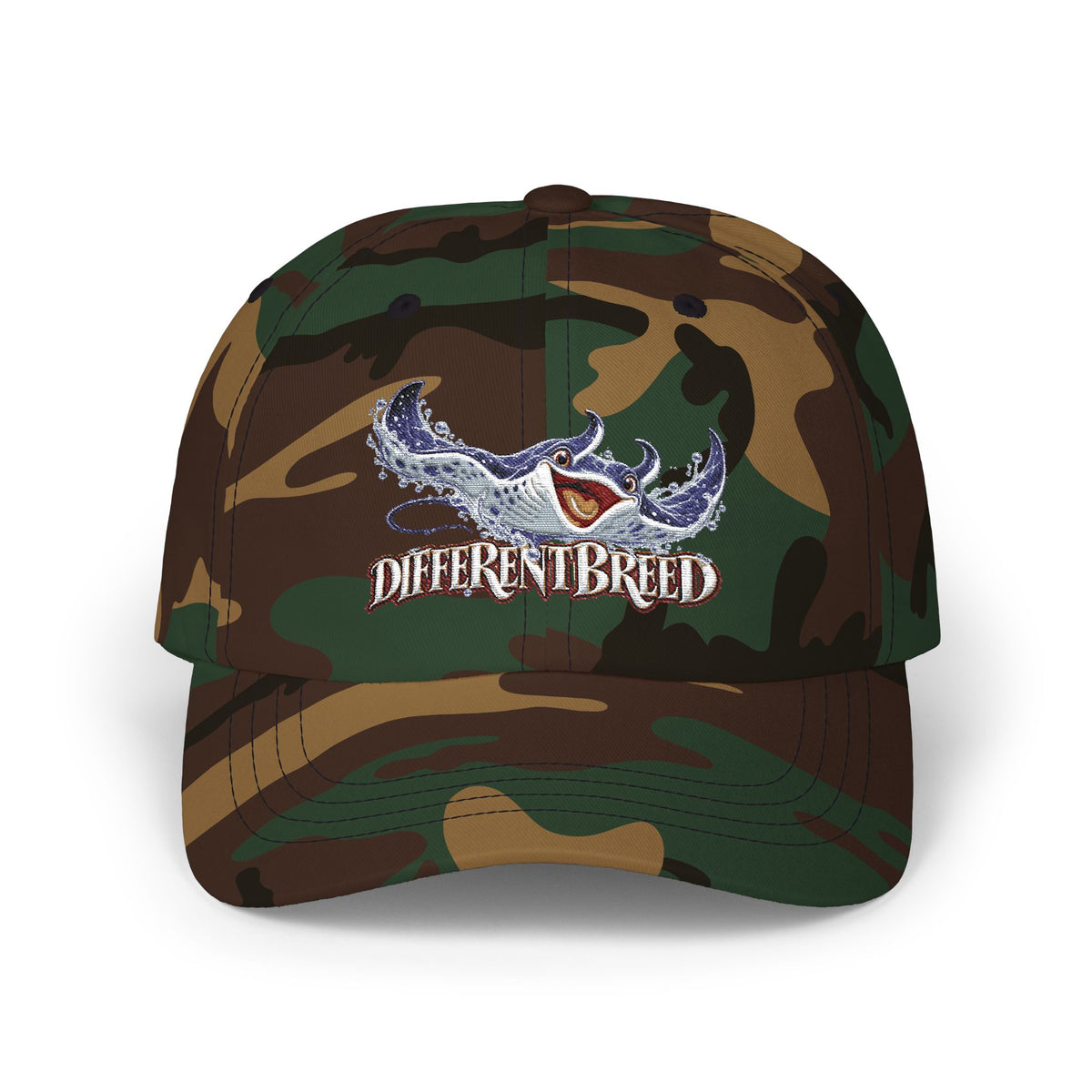 Different Breed Dad Cap - Vintage Shark Graphic Embroidered Baseball Hat