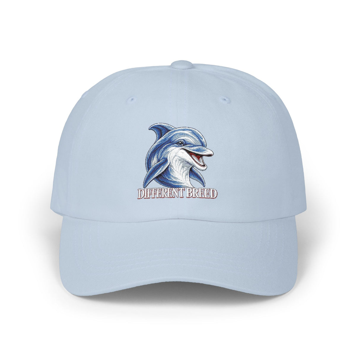 Dad Cap with Smiling Dolphin Embroidery – "Different Breed" Casual Baseball Hat