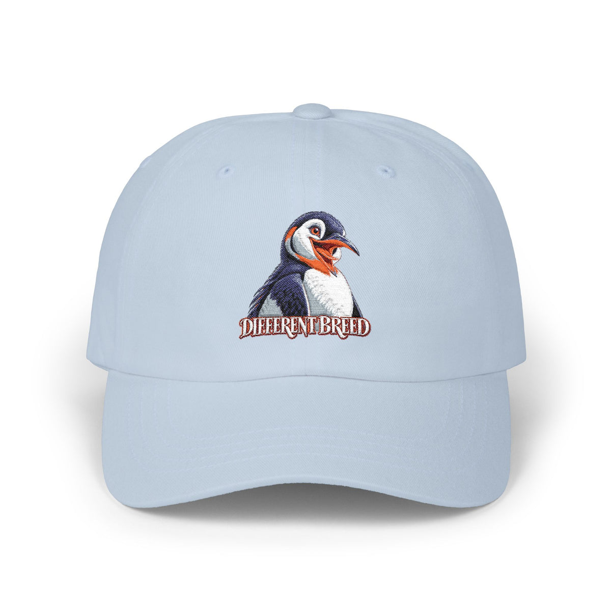 Dad Cap — Embroidered Puffin "Different Breed" Patch