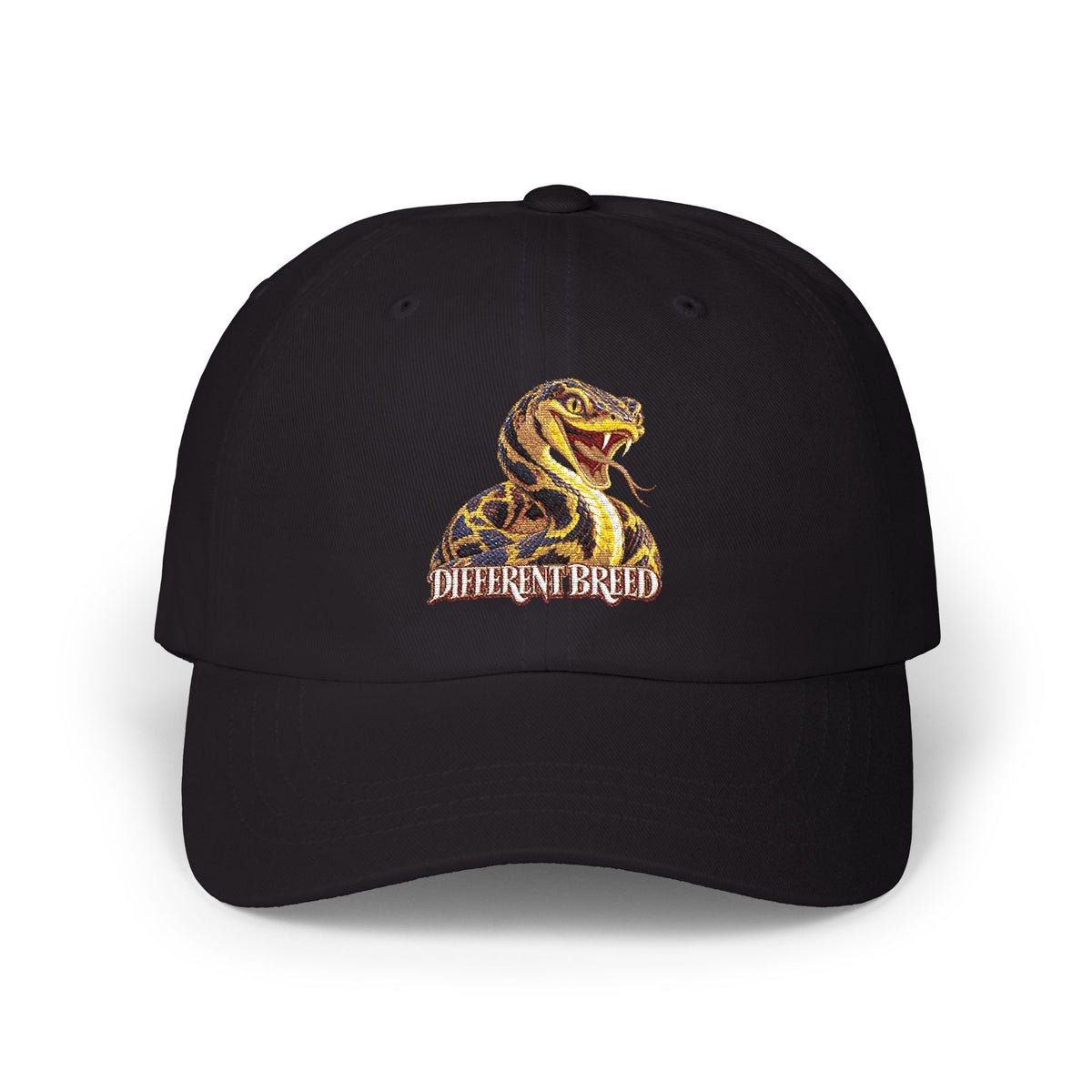 Snake Embroidered Dad Cap - 'Self-Liberated' Vintage-Inspired White Baseball Hat