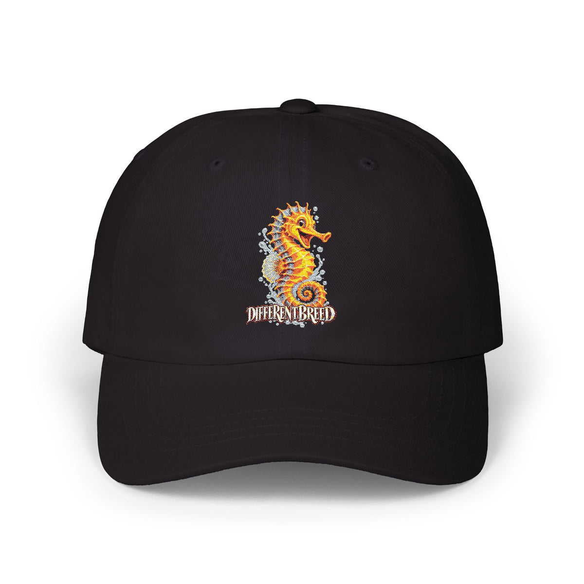 Seahorse Dad Cap — Nautical Embroidered Baseball Hat