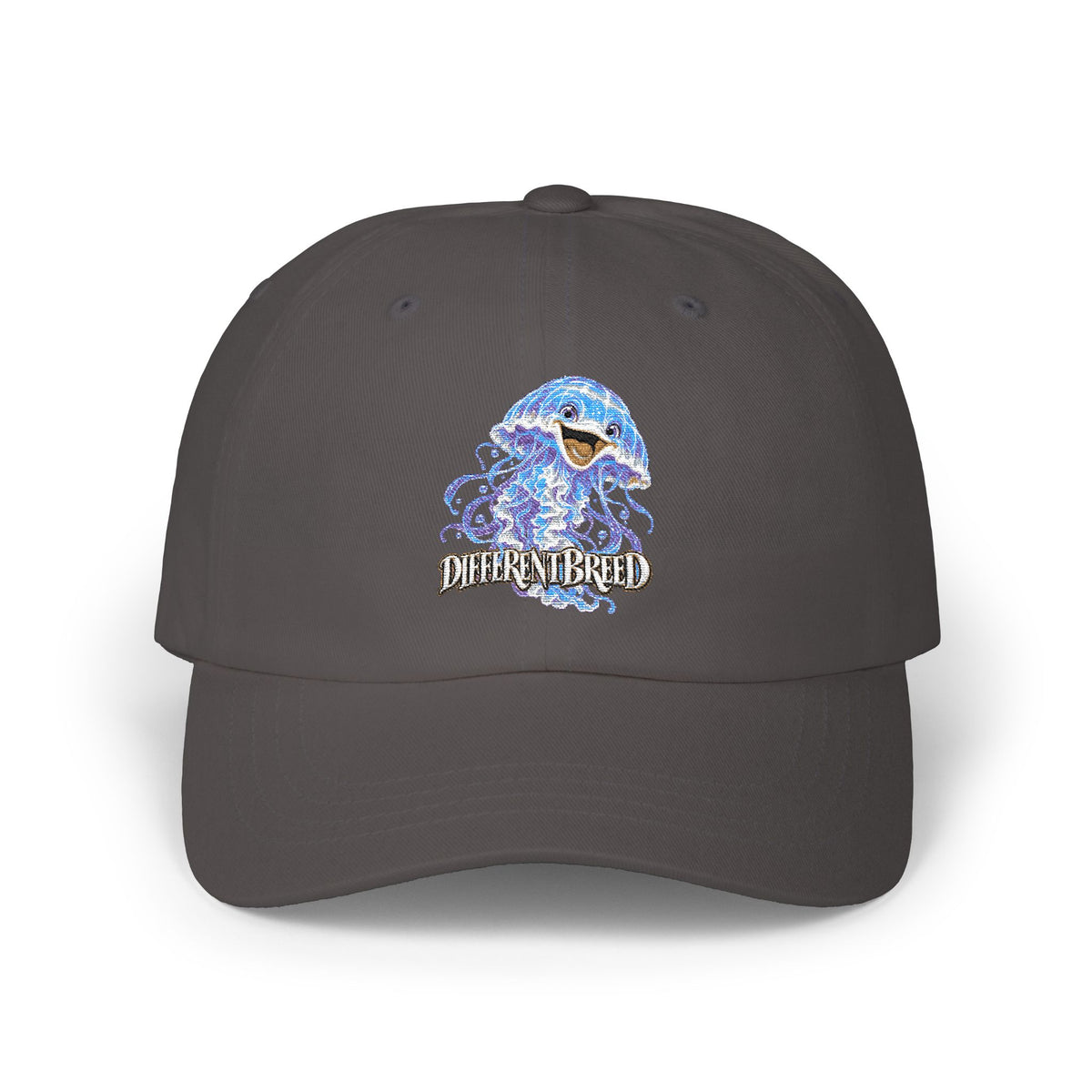 Dad Cap – Blue Wave Skull "Defiant Breed" Embroidered Baseball Hat