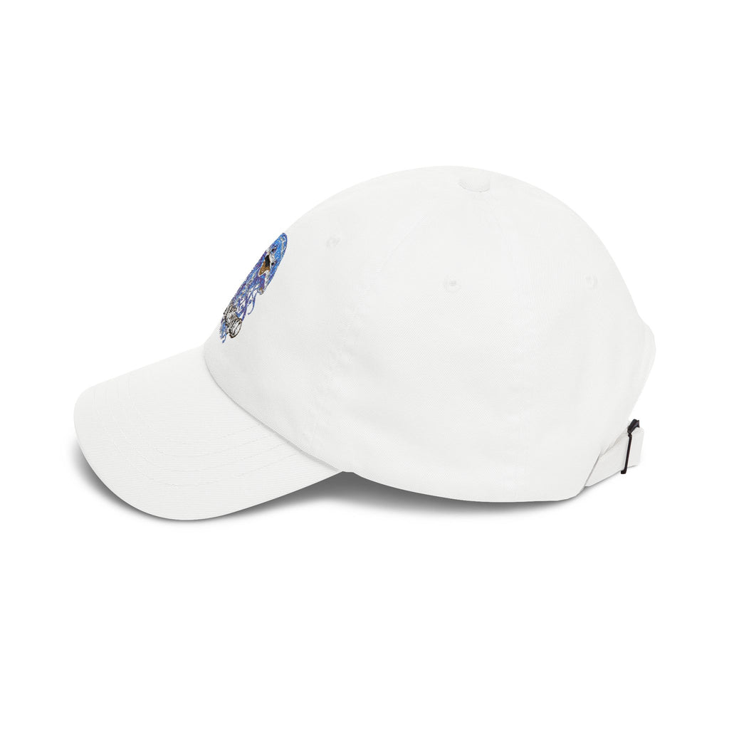 Dad Cap – Blue Wave Skull "Defiant Breed" Embroidered Baseball Hat