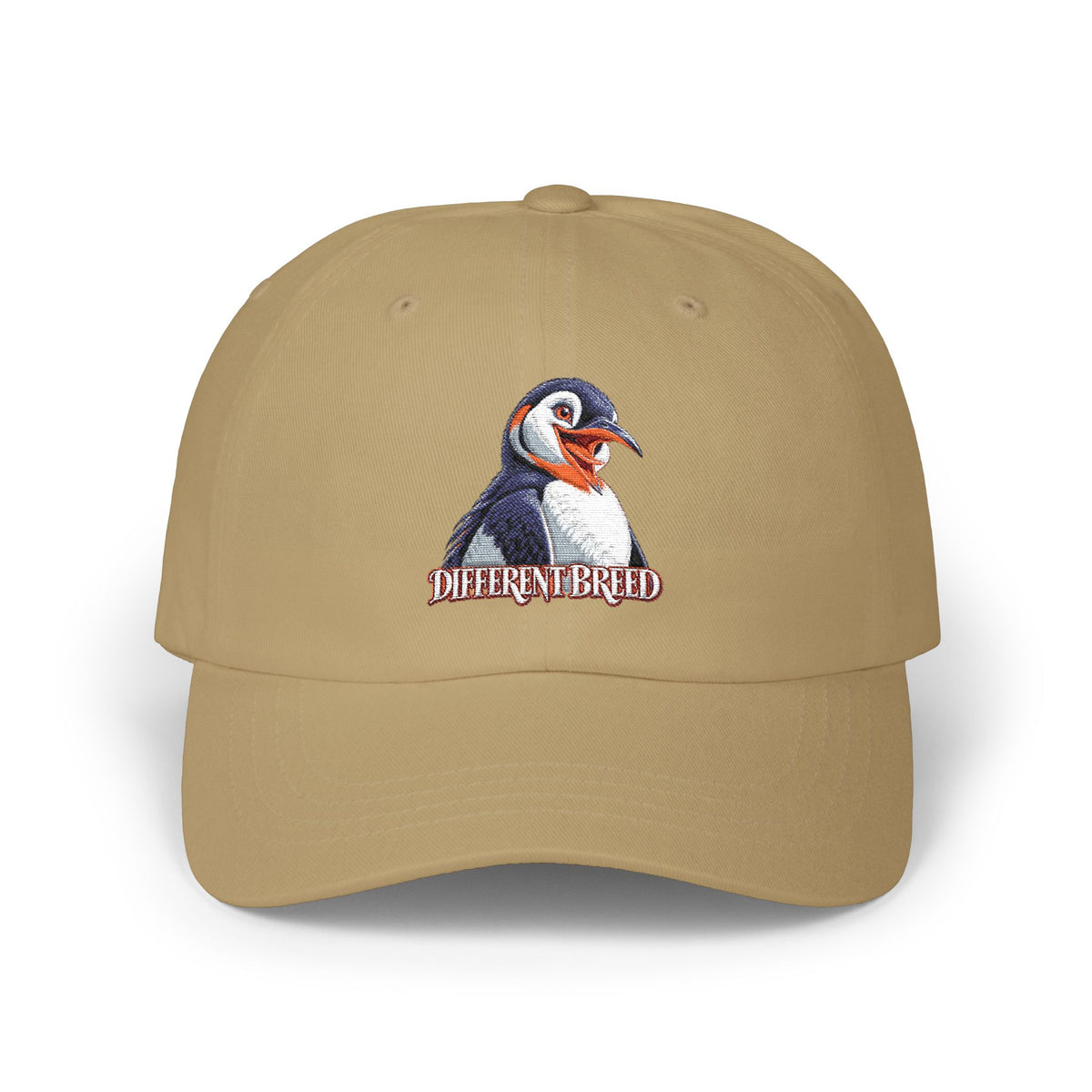 Dad Cap — Embroidered Puffin "Different Breed" Patch