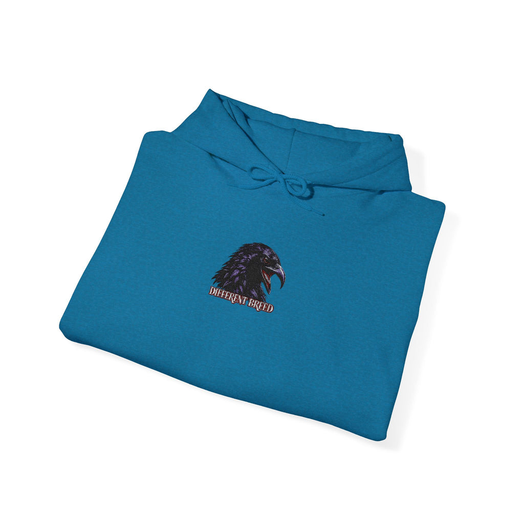 Raven Moon Graphic Hoodie — Small Gothic Crow Design