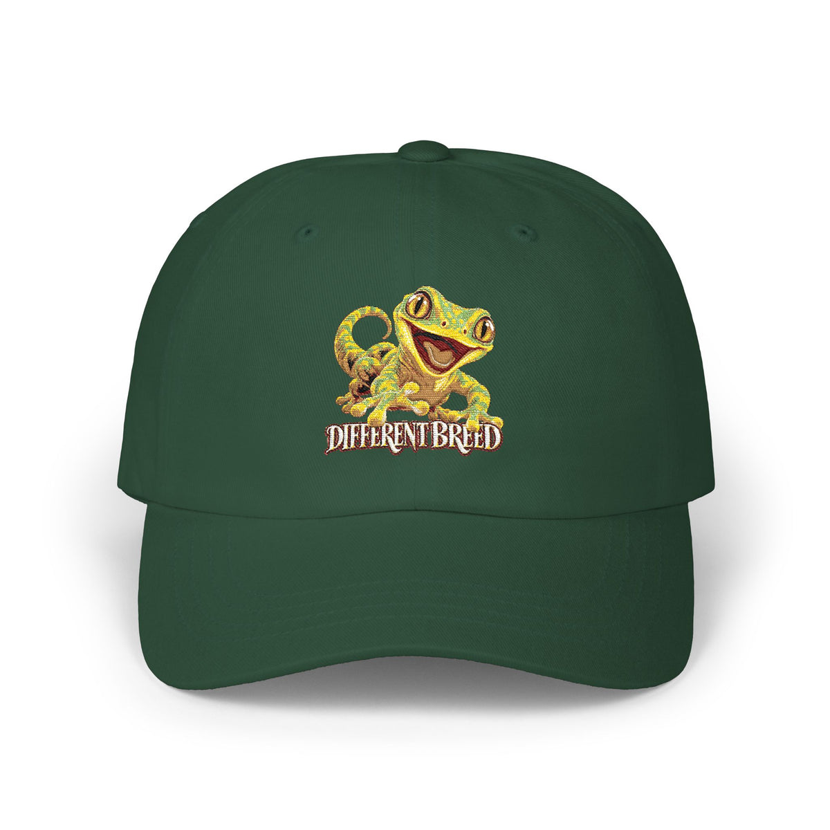 Dad Cap — Smiling Chameleon "When in Doubt" Embroidered Hat