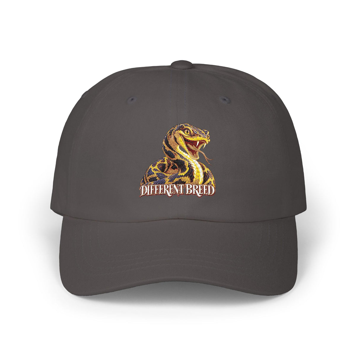 Snake Embroidered Dad Cap - 'Self-Liberated' Vintage-Inspired White Baseball Hat