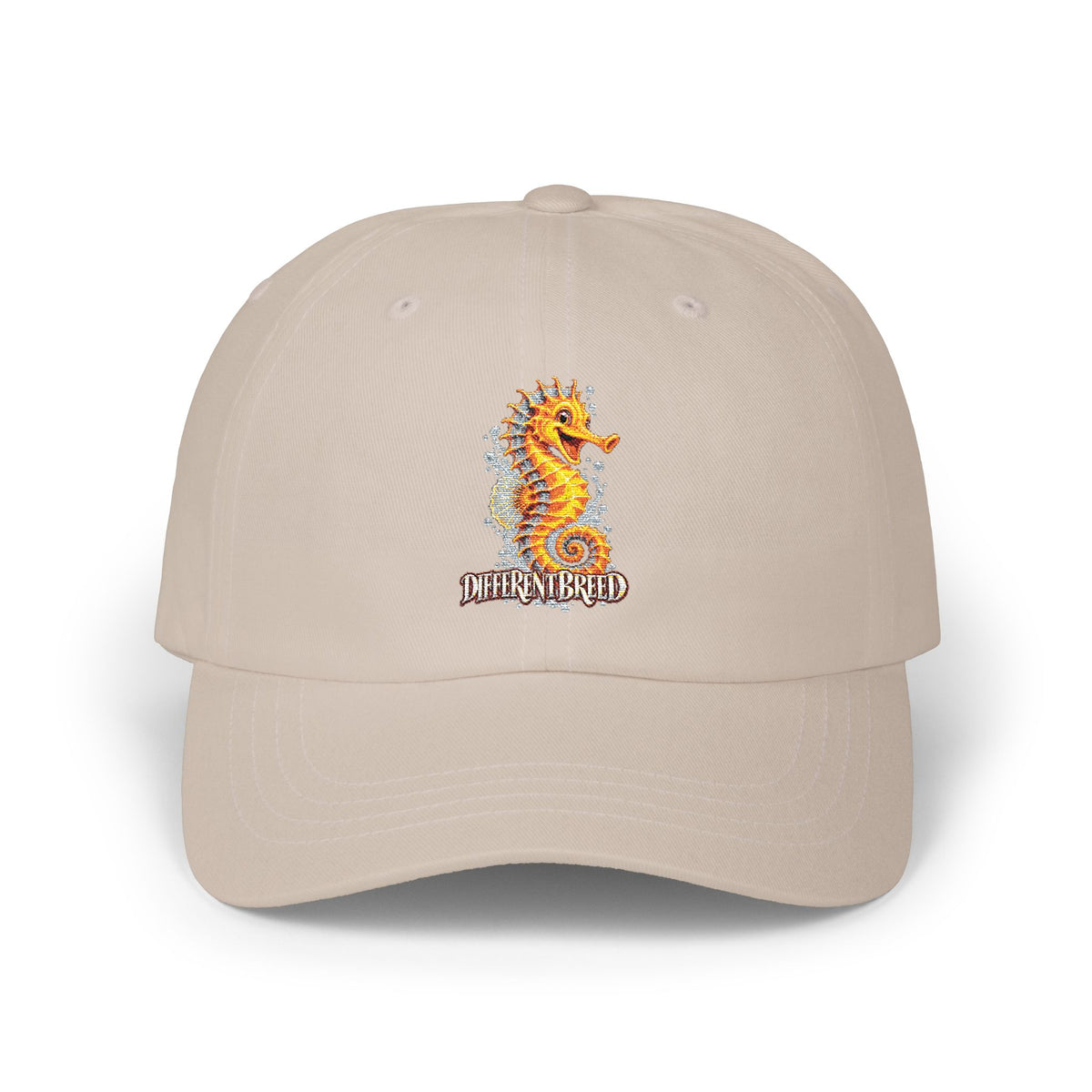 Seahorse Dad Cap — Nautical Embroidered Baseball Hat