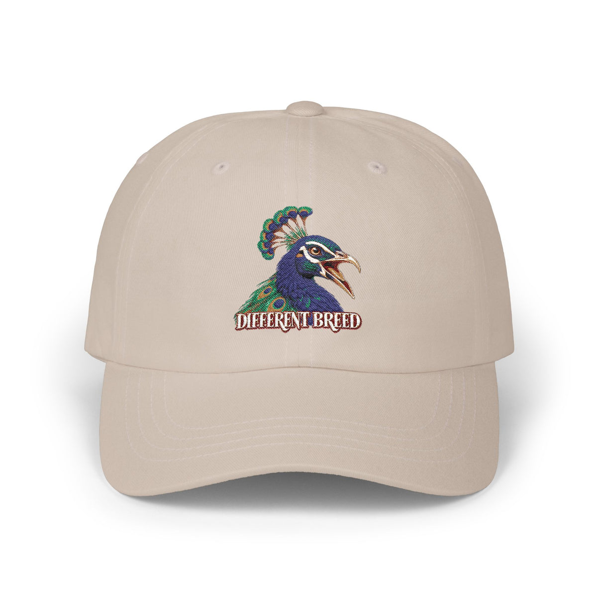 Dad Cap — Vibrant Rooster Embroidered "Different Breed" Hat