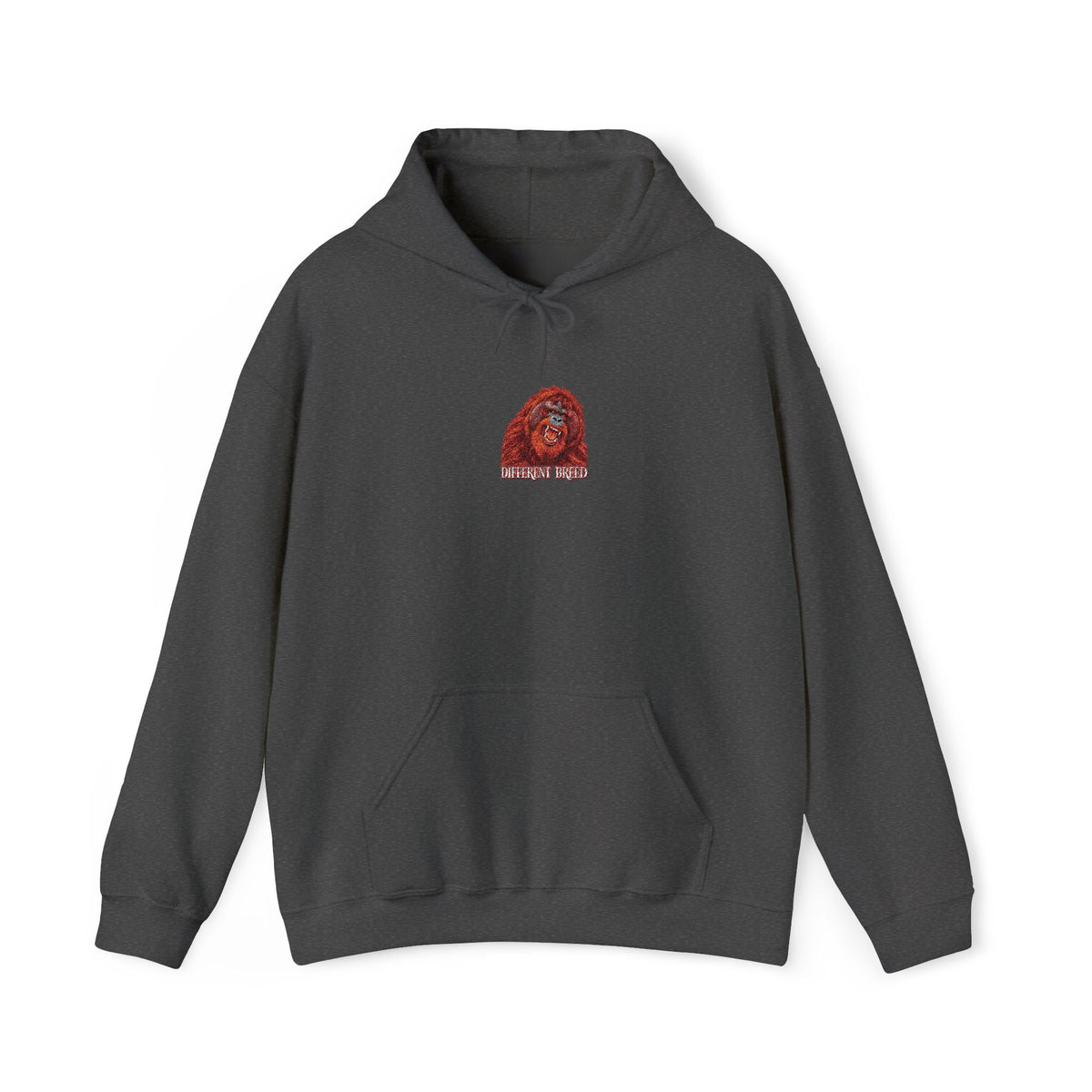Hoodie — Red Floral Heart "Papa Bear" Small Chest Design