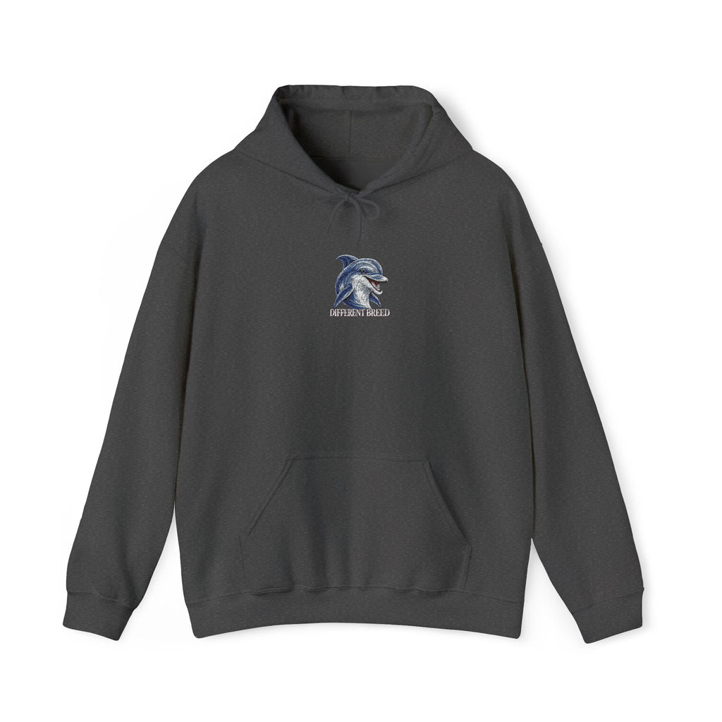 Hoodie — Blue Floral Wolf Illustration Pullover