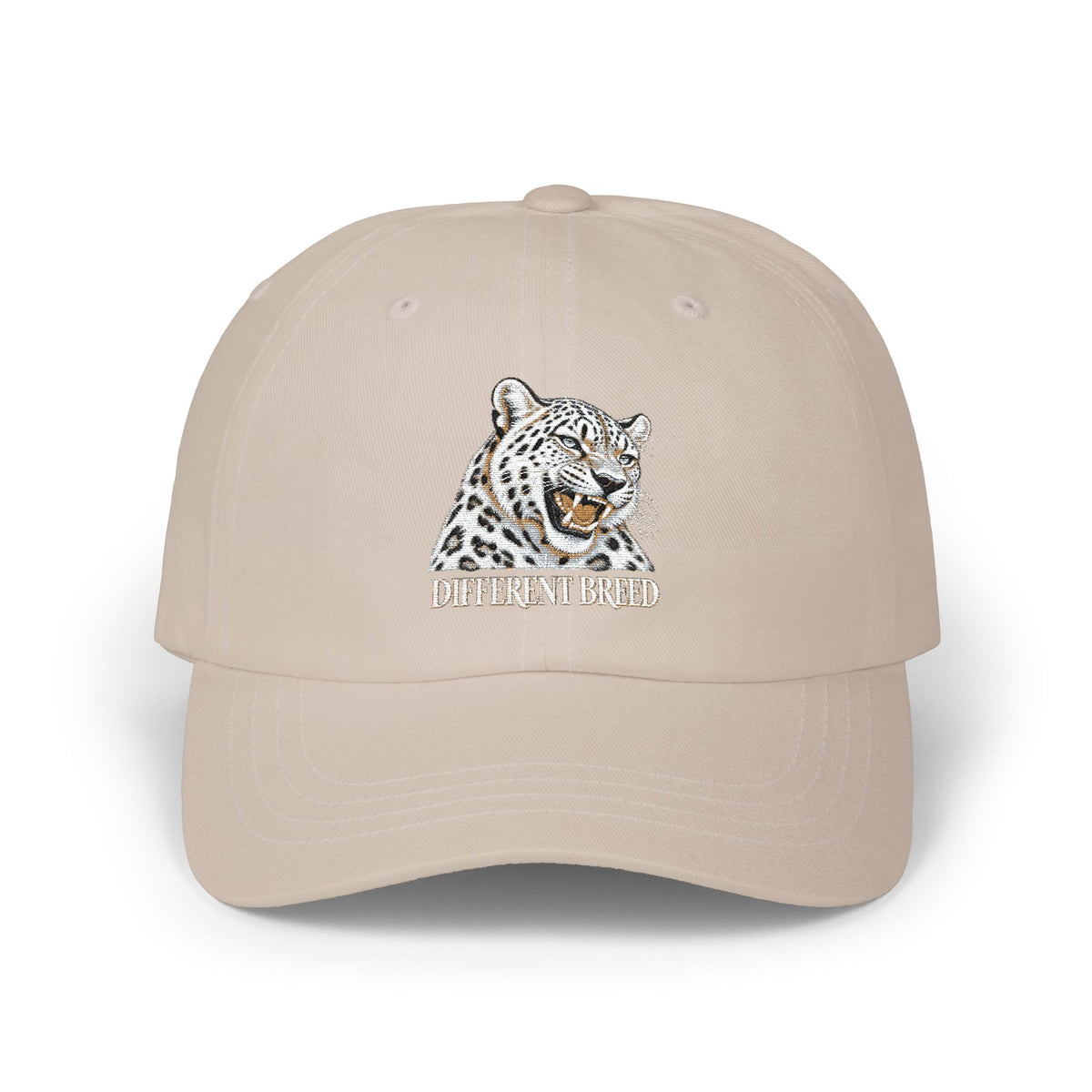 Snow Leopard Dad Cap — Embroidered Wildlife Baseball Hat