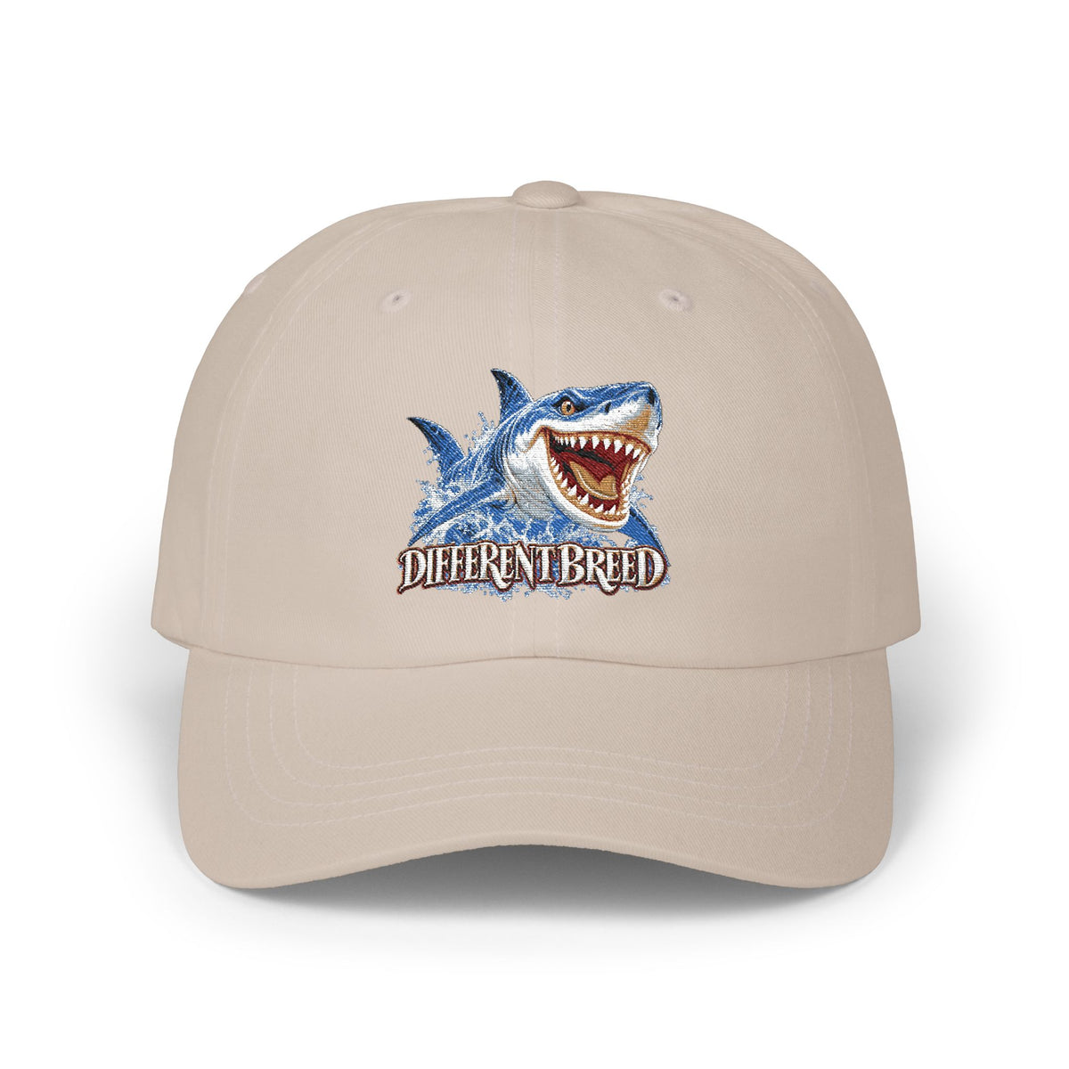 Shark Graphic Dad Cap — 'Different Breed' Embroidered Baseball Hat