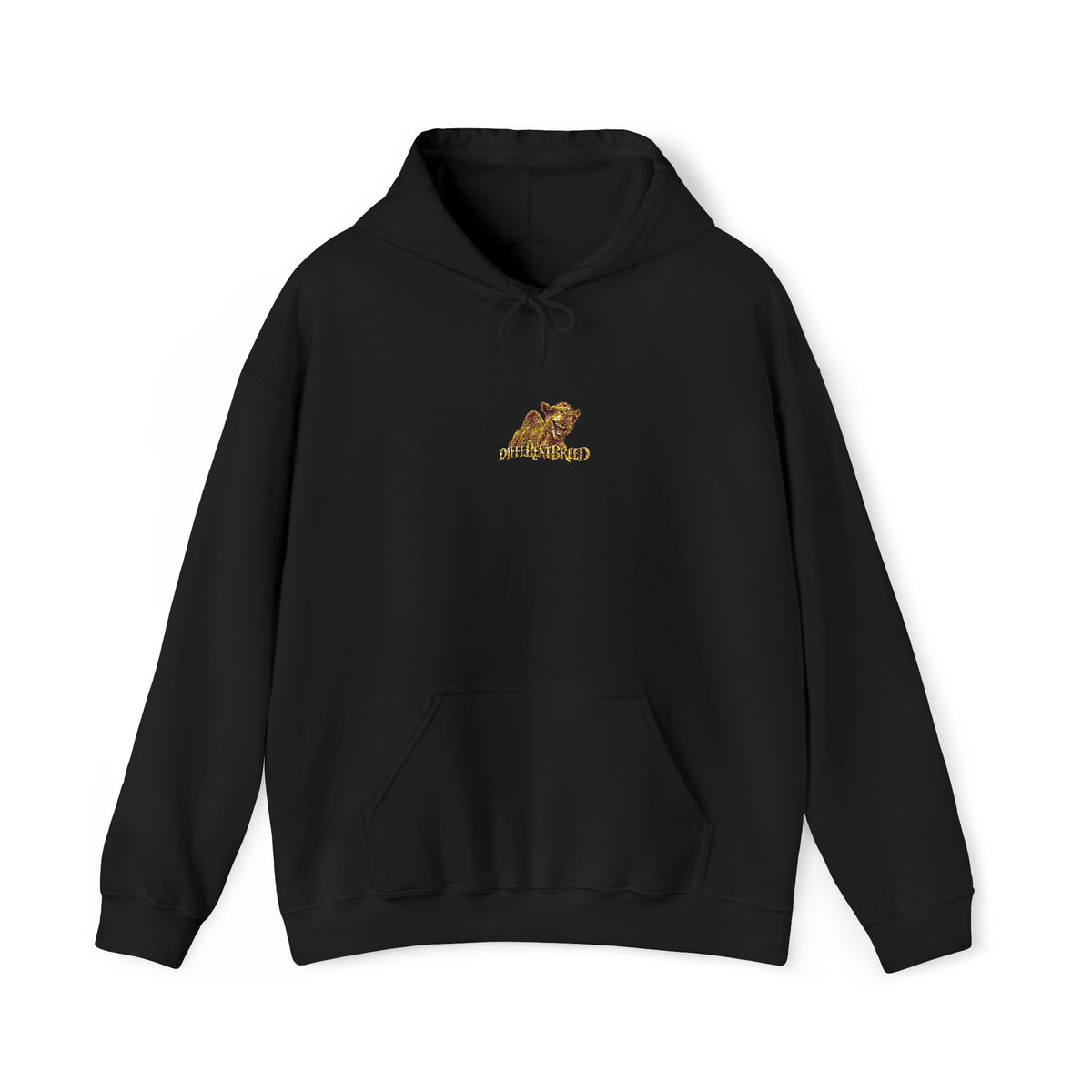 Tiger Embroidered Hoodie — Minimal Gold Leopard Chest Design