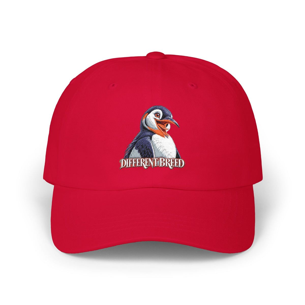 Dad Cap — Embroidered Puffin "Different Breed" Patch