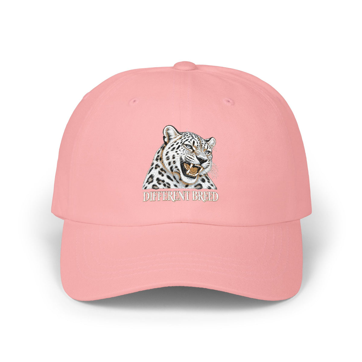 Snow Leopard Dad Cap — Embroidered Wildlife Baseball Hat